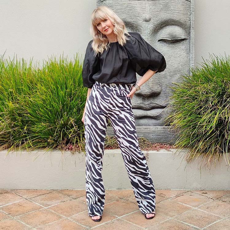Melissa wears zebra print | 40plusstyle.com