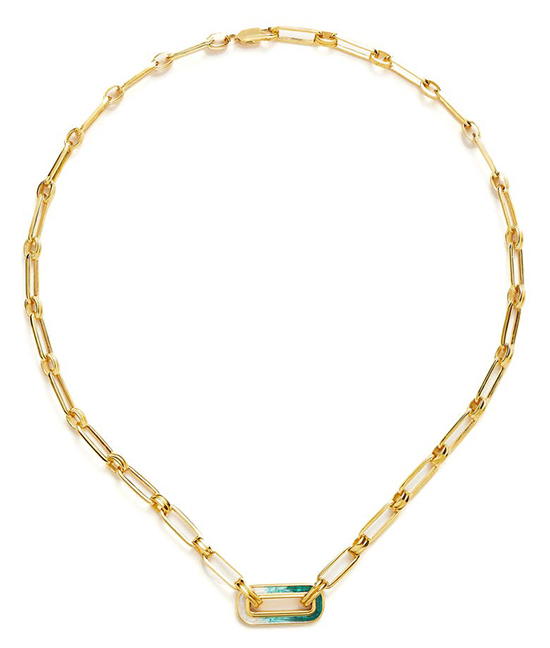 Best jewelry stores online - Missoma Enamel Haze Paper Clip Chain Necklace | 40plusstyle.com
