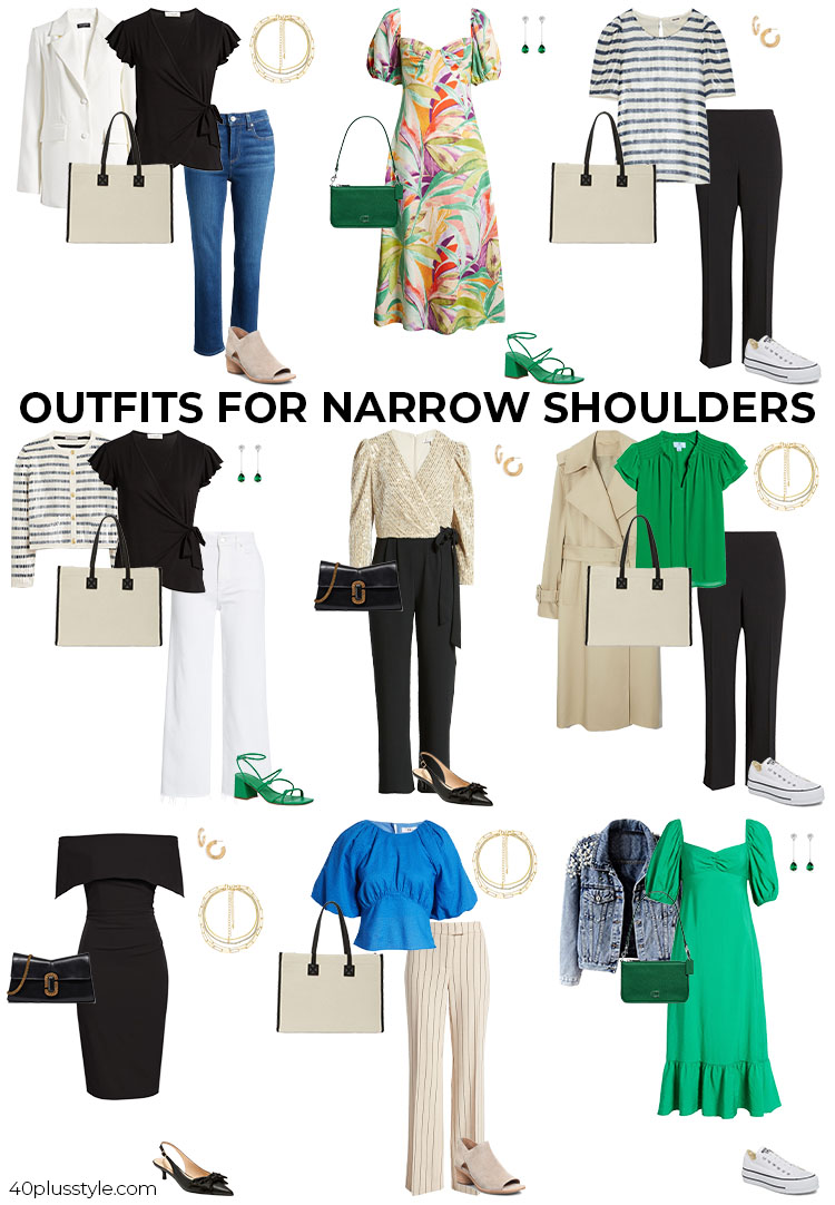 Outfits for women with narrow shoulders | 40plusstyle.com
