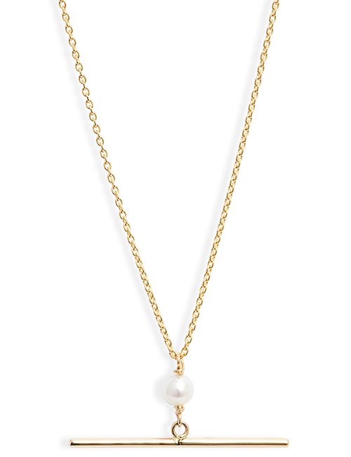 Best jewelry stores online - Poppy Finch Cultured Pearl & Bar Pendant Necklace | 40plusstyle.com