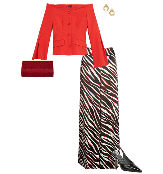 Red blazer and animal print outfit | 40plusstyle.com