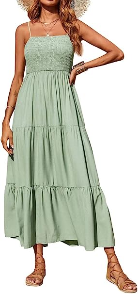 Odsufo Smocked Waist Dress | 40plusstyle.com
