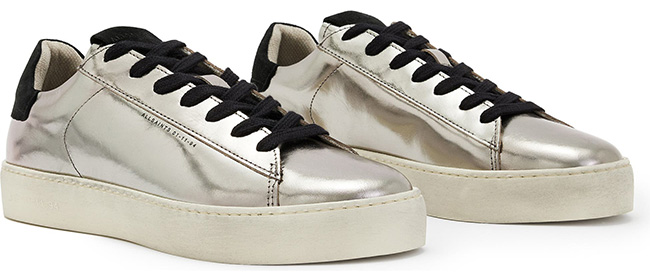 AllSaints Shana Metallic Sneakers | 40plusstyle.com