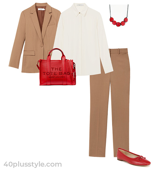 Chic outfits - beige suit | 40plusstyle.com