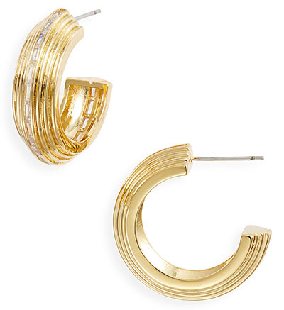 Nordstrom Cubic Zirconia Hoop Earrings | 40plusstyle.com