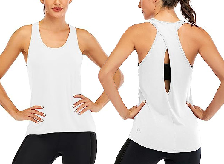 ICTIVE Cross Backless Workout Top | 40plusstyle.com