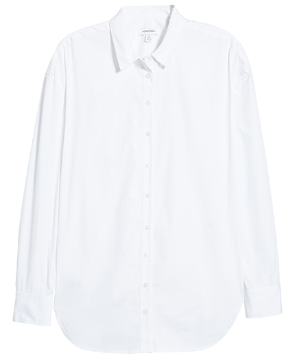 Nordstrom Oversize Cotton Poplin Button-Up Shirt | 40plusstyle.com