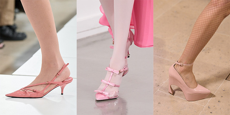 Pale pink shoes in the runway for 2023 fall trends | 40plusstyle.com