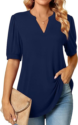 Anyally Puff Sleeve Top | 40plusstyle.com