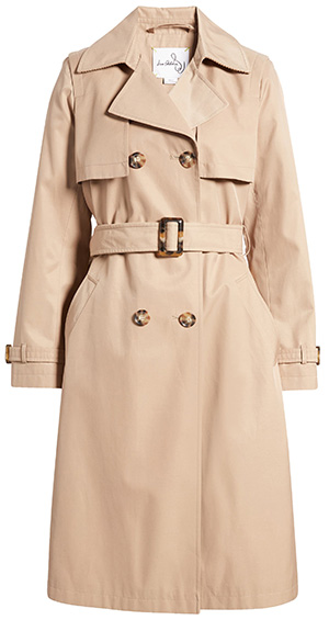 Sam Edelman Water Resistant Double Breasted Trench Coat | 40plusstyle.com
