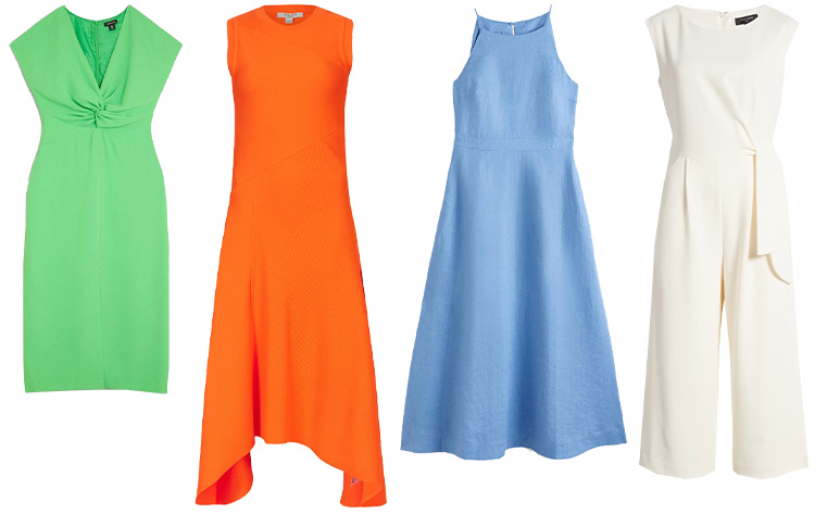 Dresses and jumpsuits for the spring color palette  | 40plusstyle.com