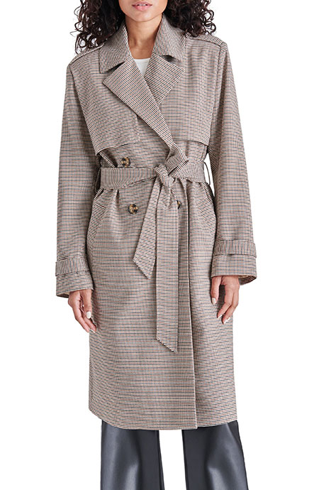 Fall outfits from Nordstrom - Steve Madden Belted Houndstooth Check Trench Coat | 40plusstyle.com