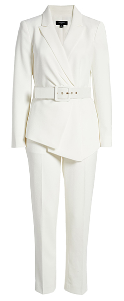 TAHARI ASL Belted Jacket and Pants | 40plusstyle.com