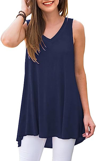 Plus size tops - AWULIFFAN V-Neck Tunic Top | 40plusstyle.com