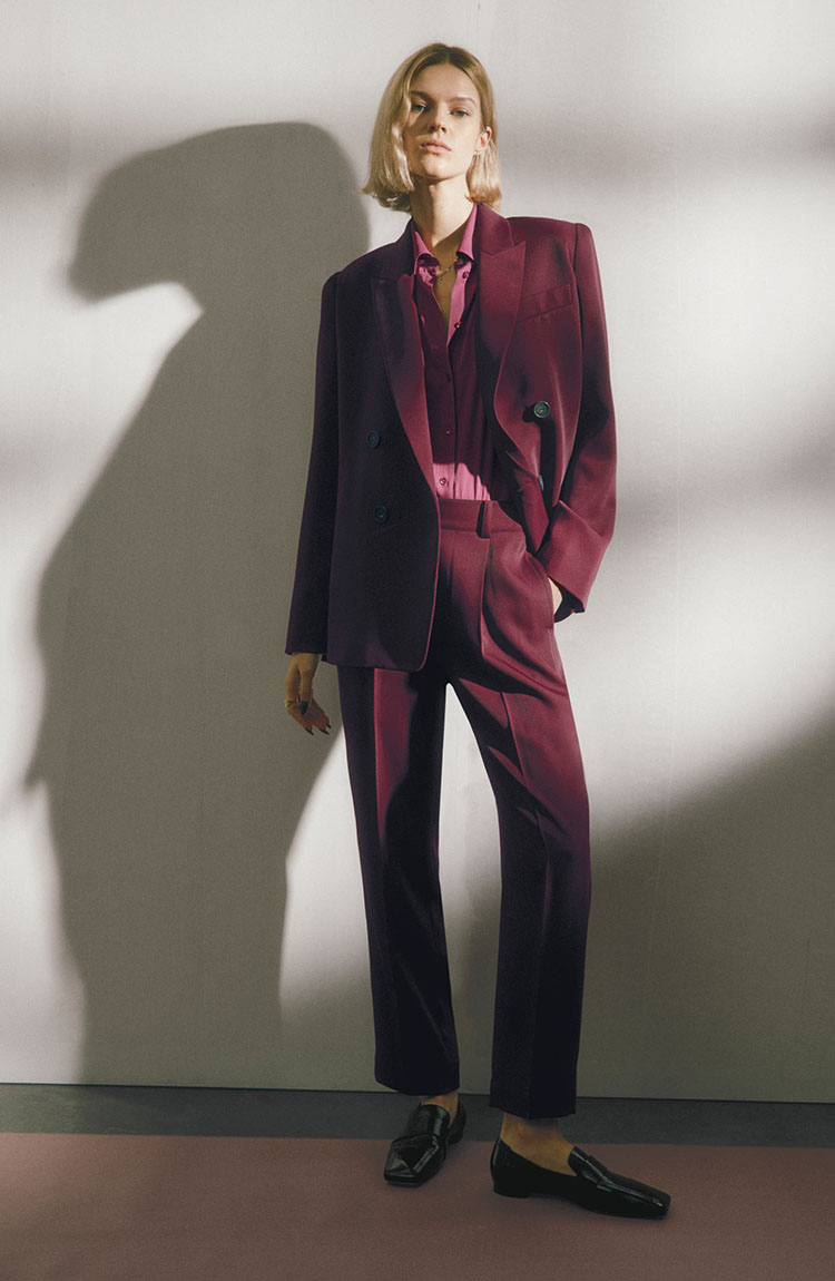 Fall outfits from Nordstrom - burgundy suit | 40plusstyle.com