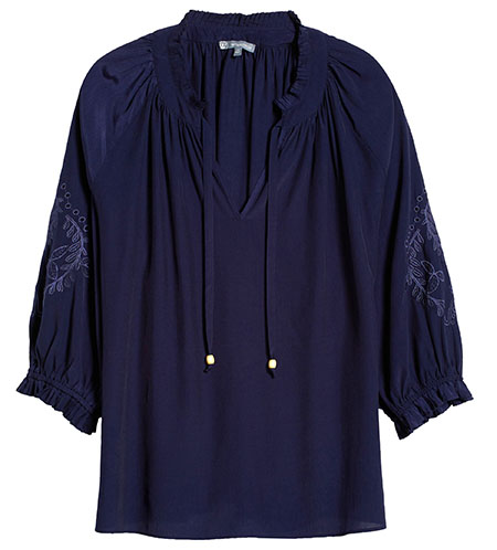 Wit & Wisdom Embroidered Sleeve Tunic Top | 40plusstyle.com