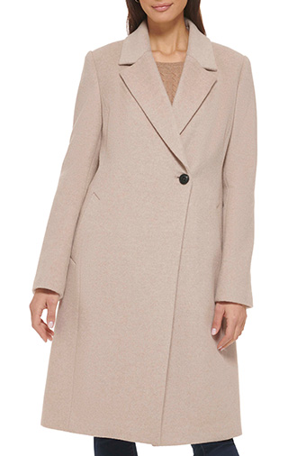 Fall outfits from Nordstrom - Cole Haan Signature Asymmetric Slick Wool Blend Coat | 40plusstyle.com