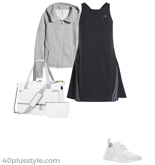 Hoodie and running dress | 40plusstyle.com