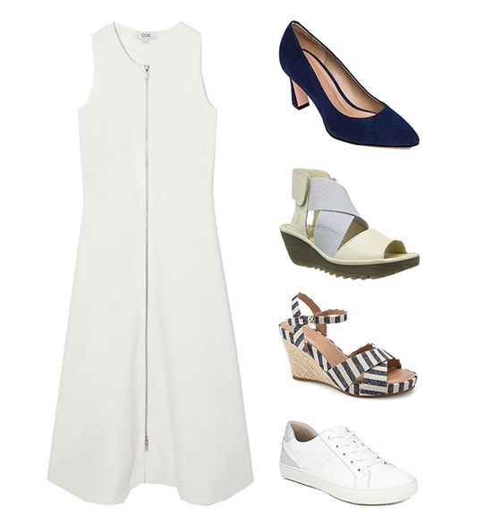 Shoes to wear with midi dresses | 40plusstyle.com