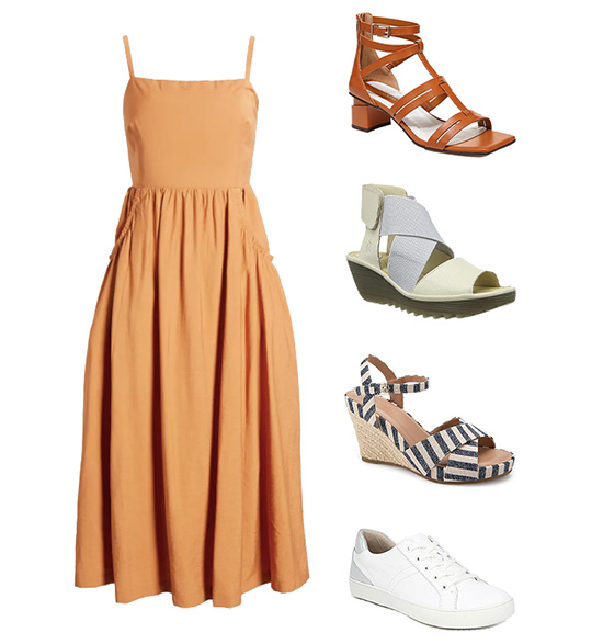 Shoes to wear with sundresses | 40plusstyle.com