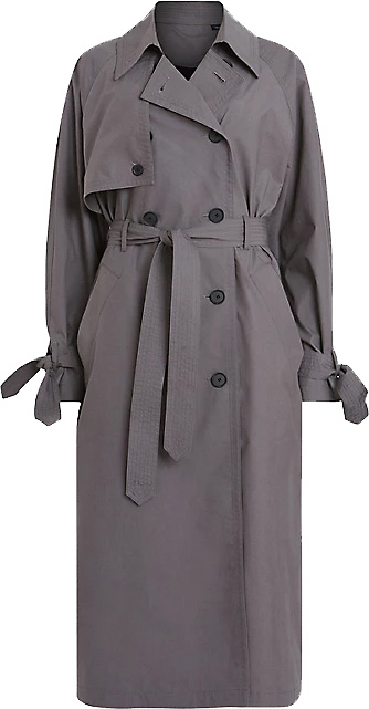 Fall essentials: AllSaints Elltee Tie Cuff Cotton Trench Coat | 40plusstyle.com