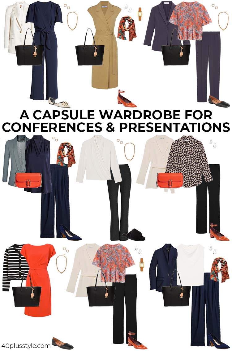 A capsule wardrobe for conferences and presentations | 40plusstyle.com