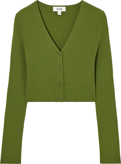 COS Ribbed Knit Merino Wool Cardigan | 40plusstyle.com