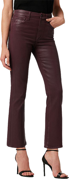 Burgundy leather pants | 40plusstyle.com