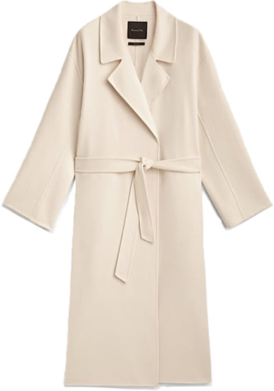 Best winter coats for women - Massimo Dutti Belted Wool Blend Robe Coat | 40plusstyle.com