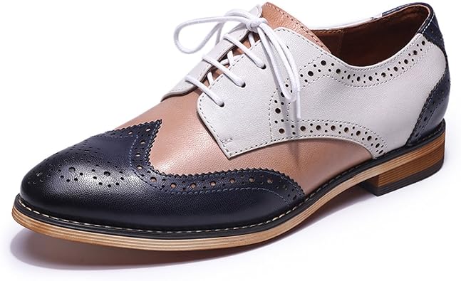 Mona flying Leather Perforated Lace-up Brogue | 40plusstyle.com