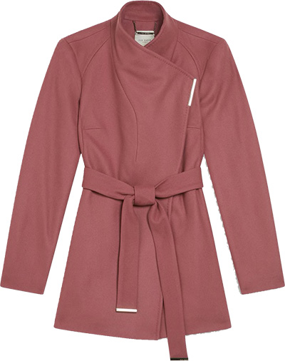 Best winter coats for women - Ted Baker London Rosess Wool Wrap Short Coat | 40plusstyle.com