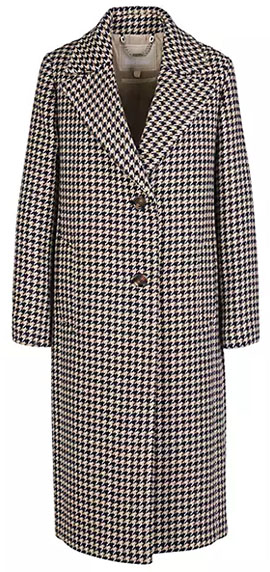 Barbour Houndstooth Angelina Wool Coat | 40plusstyle.com