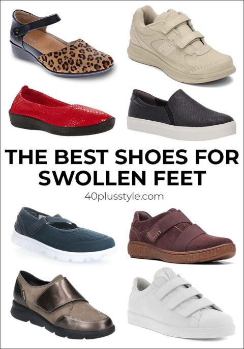best shoes for swollen feet for women over 40 | 40+style