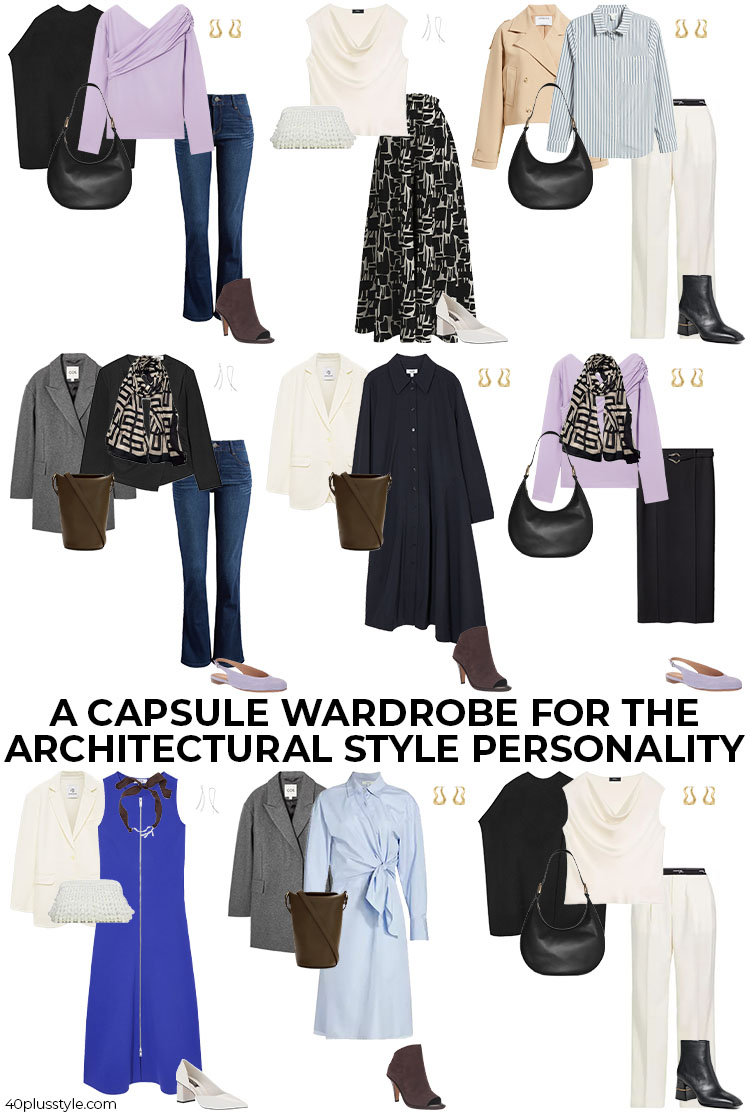 A capsule wardrobe for the architectural style personality | 40plusstyle.com