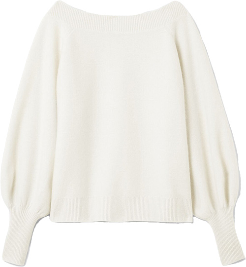 Club Monaco Off The Shoulder Cashmere Sweater | 40plusstyle.com