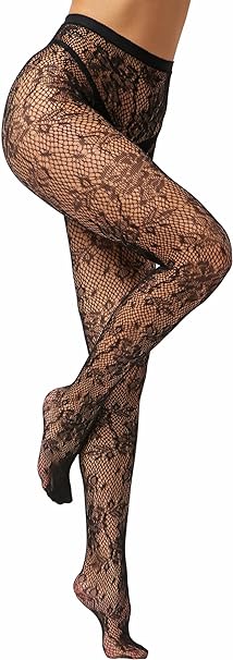 MeMoi Houndstooth Patterned Sweater Tights Brown Heather Small