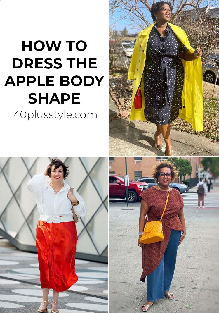 How to dress the apply body shape | 40plusstyle.com