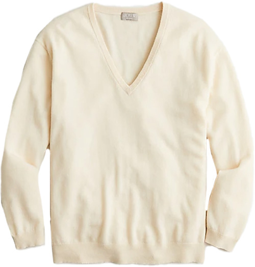 J.Crew Cashmere Relaxed V-Neck jumper | 40plusstyle.com