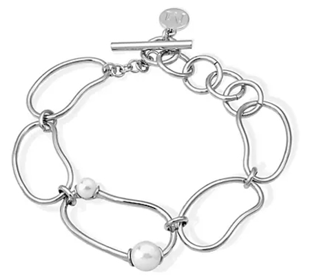 Majorica Mudra 5/7Mm Pearl Chain Steel Bracelet | 40plusstyle.com