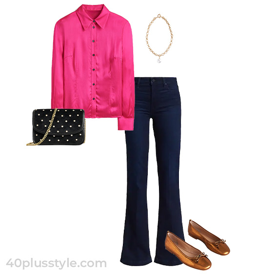 Casual party outfits - jeans and a nice top | 40plusstyle.com
