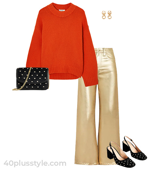 Sweater and wide leg pants | 40plusstyle.com
