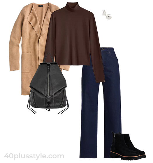 Layered knitwear outfit | 40plusstyle.com