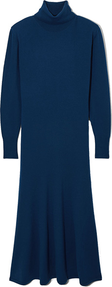 COS Power Shoulder Merino Wool Maxi Dress | 40plusstyle.com