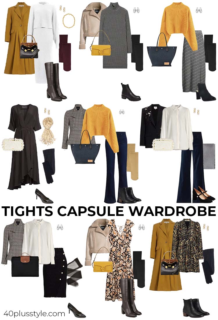 Tights capsule wardrobe | 40plusstyle.com