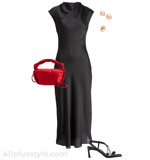 Christmas party outfit: a black dress | 40plusstyle.com
