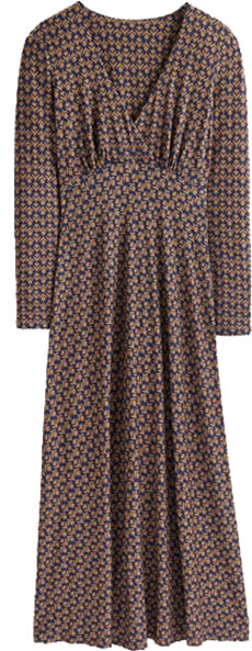 Dresses to hide your tummy: Boden Long Sleeve Jersey Tea Dress | 40plusstyle.com