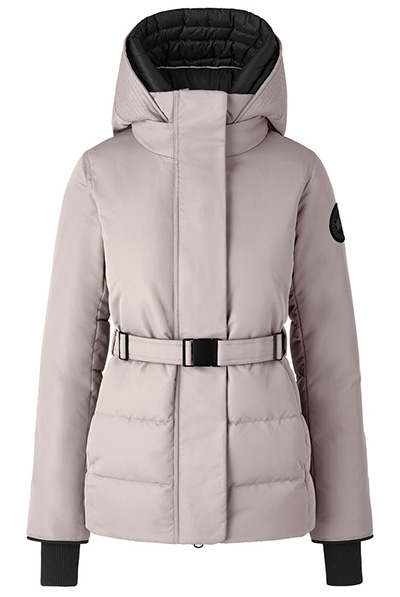 Warmest winter coats for women: Canada Goose Merritt Water Resistant Recycled Nylon Hooded Down Jacket | 40plusstyle.com
