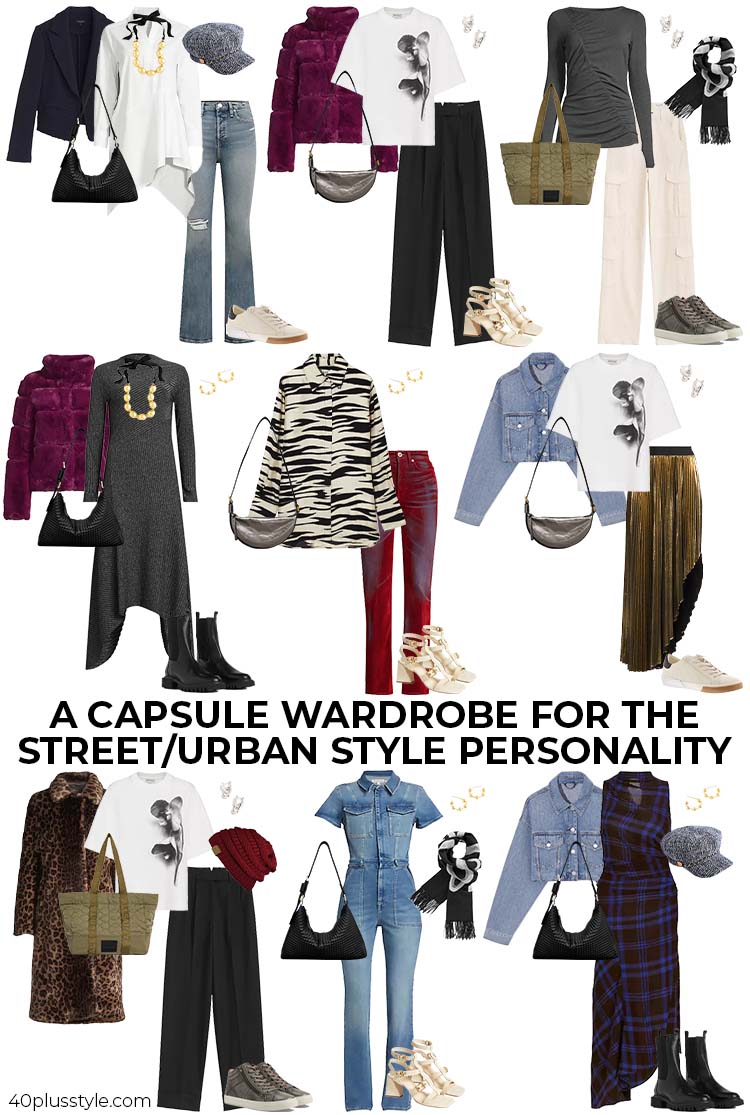 A capsule wardrobe for the street/urban style personality | 40plusstyle.com