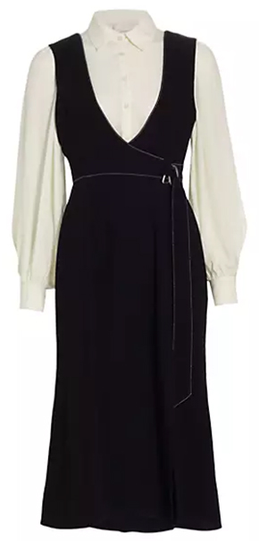 Cinq à Sept Ambre Bishop-Sleeve Midi-Dress | 40plusstyle.com