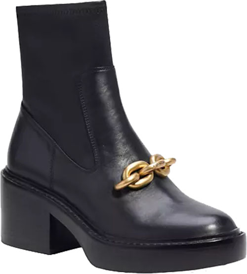 Black Friday deals - COACH Kenna 70MM Leather Ankle Bootie | 40plusstyle.com